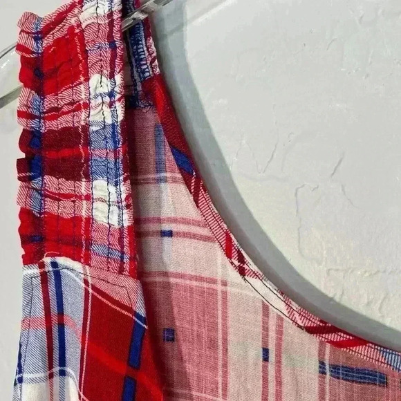 Torrid Red White Blue Button Front Plaid Tank 3 3X 22/24 NWT - Picture 7 of 8